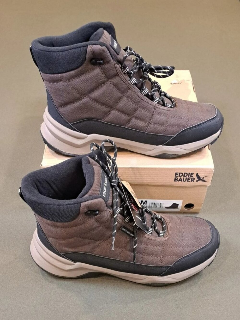 Eddie Bauer Track Quilted Boot - Color: Brown - Size: Men 12